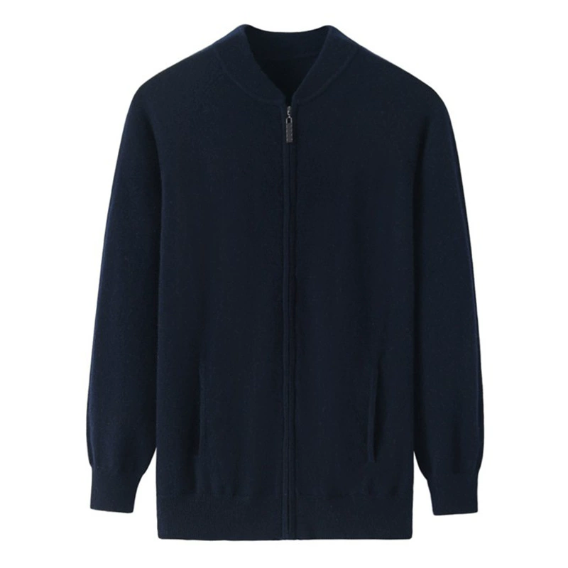 Baseball sweater, knitted cashmere jacket with zipper