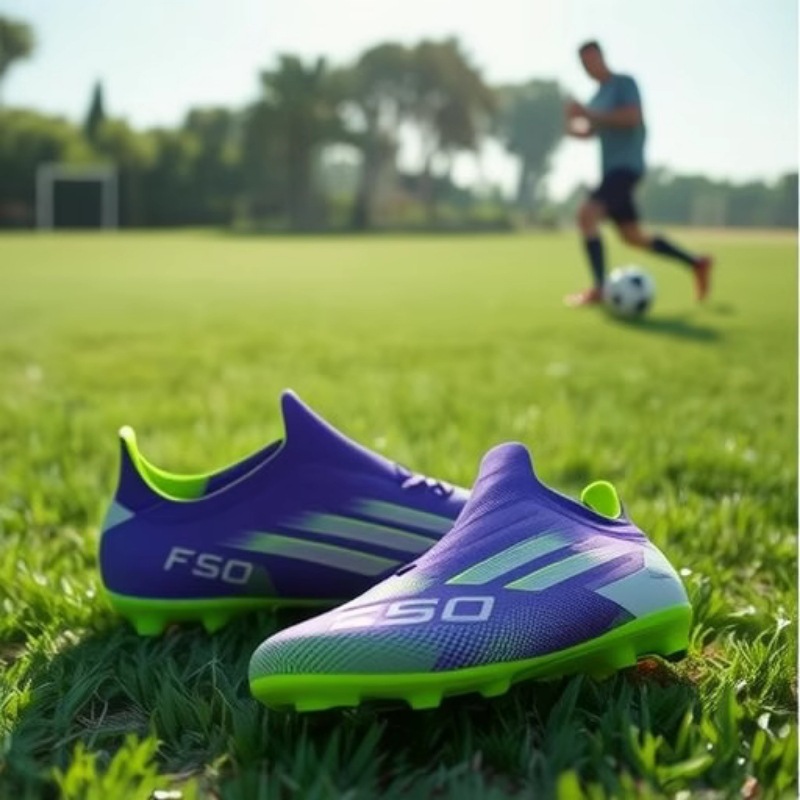 Zapatos de Fútbol F50 Transfronterizos 2025, Zapatos Deportivos con Tacos Largos Pro Pad FG, Zapatos de Entrenamiento Profesional para Estudiantes Messi, Ligeros y sin Cordones