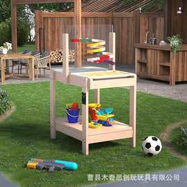 跨境儿童玩具积木收纳桌水沙学习桌户外玩具桌置物架宝宝益智玩具