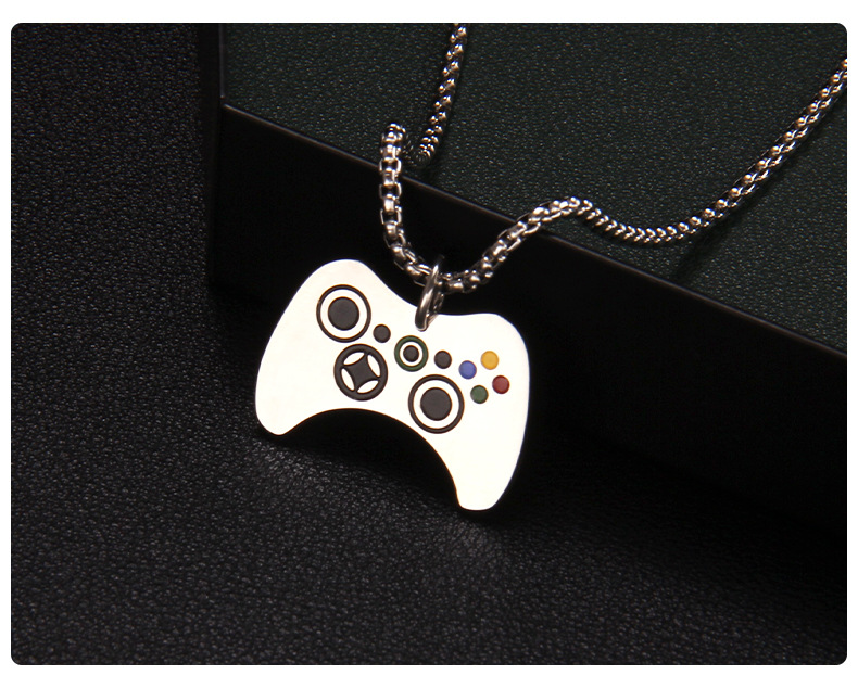 Fashion Gamepad Stainless Steel Enamel Pendant Necklace 1 Piece