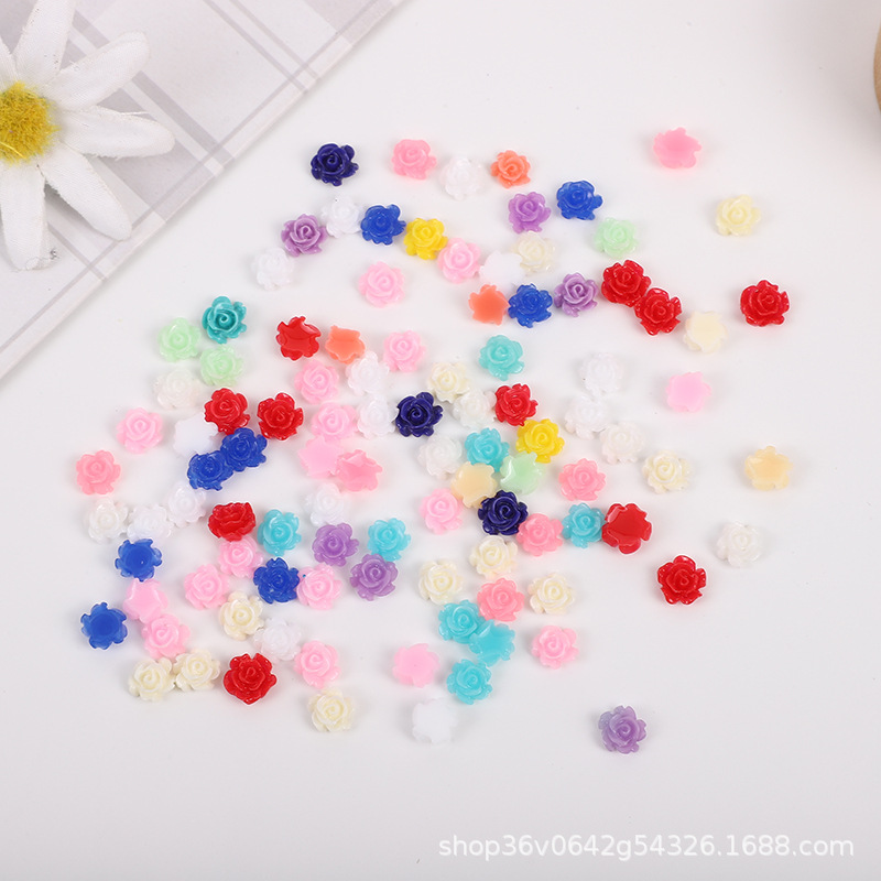 漂亮清新玫瑰花指甲饰品贴花手机壳发饰DIY树脂配件材料 厂家直供