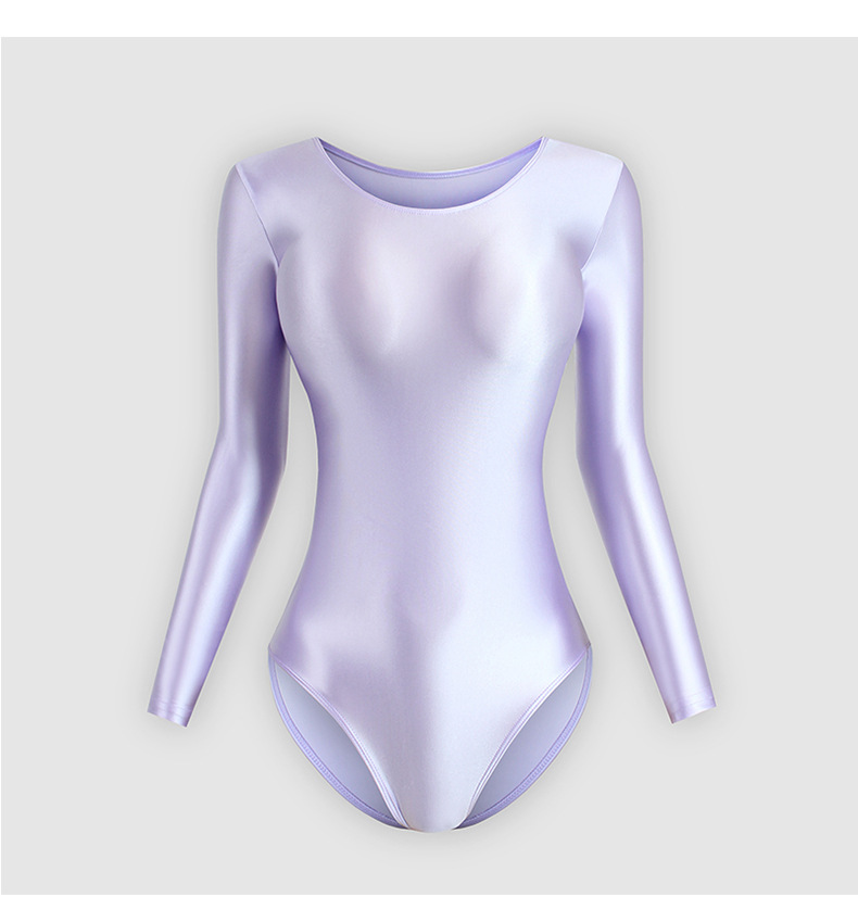 Yoga One-Piece Adult Slim Fit Long Sleeve Artistic Gymnastics Suit Bodysuit Glossy Shaping Ballet Dancewear_desvips.com