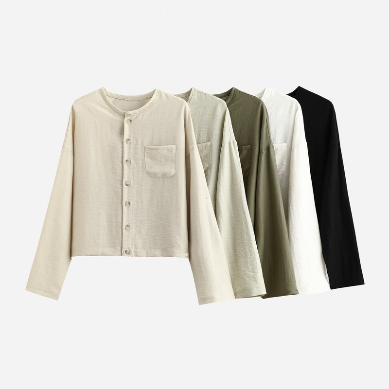 Women's Clothing Factory Original Women's Summer Tops and Jackets Designer Linen Versatile Cardigan 8240178