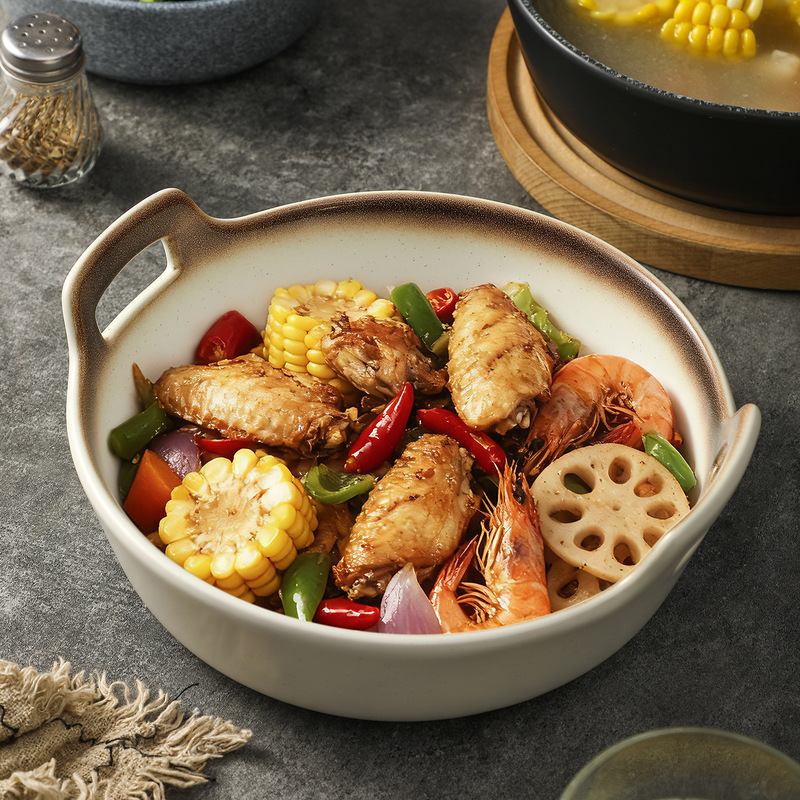 Large Capacity Commercial Soup Pot with Double Handles, Shallow Bowl for Dry Cooking, Restaurant Spicy Hot Pot Bowl, Deep Bowl for Crayfish Wholesale Large Capacity Commercial Soup Pot with Double Handles, Shallow Bowl for Dry Cooking, Restaurant Spicy Hot Pot Bowl, Deep Bowl for Crayfish Wholesale