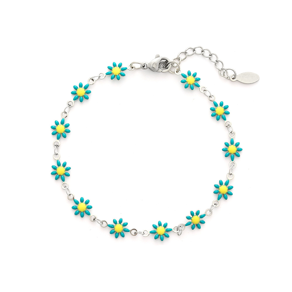 Cute Flower Stainless Steel 18K Gold Plated None Bracelets In Bulk display picture 3