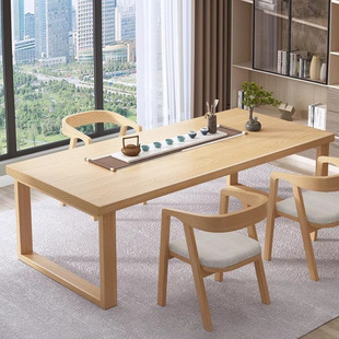 Solid Wood Large Desk Home Living Room Dining Table Learning Writing Desk Long Large Board Tea Table Office Computer Desk Workbench