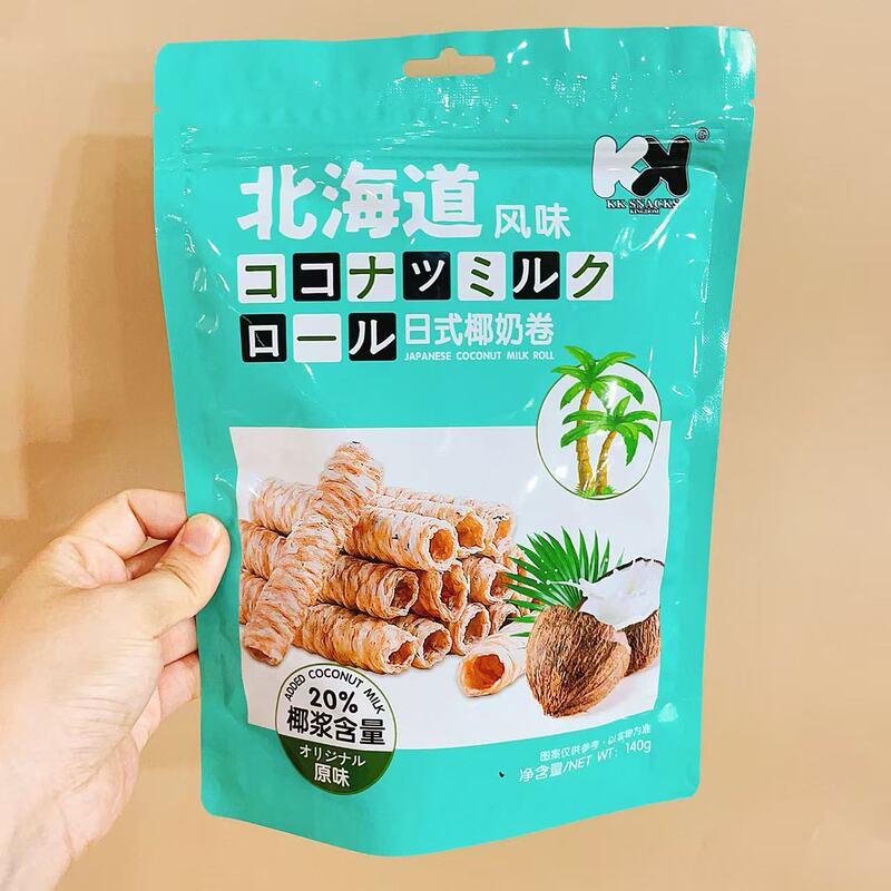 超友味KK北海道风味日式椰奶卷原味榴莲味蛋卷网红膨化怀旧小零食|undefined