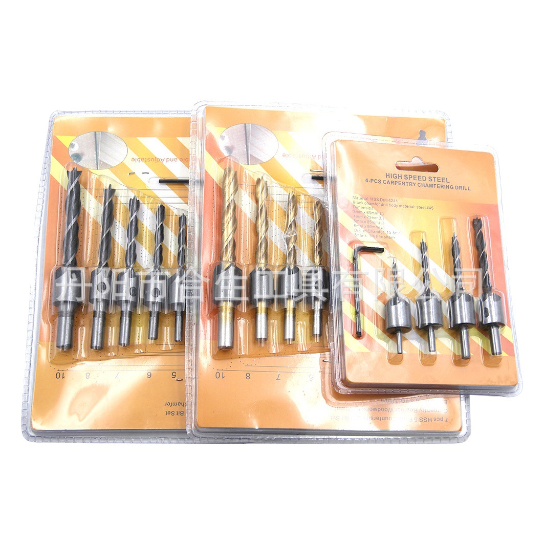 Venta al por mayor de tres puntas para trabajar la madera taladro avellanado taladro tornillo taladro abridor carpintería de tres puntas