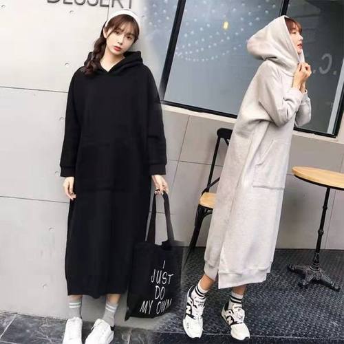 Relaxed Plus Size Women's 300 Pounds Dress Plus Size Women's Hooded Padded Sweatshirt 200 Coverage Belly Outerwear