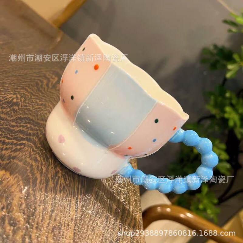 设计师浮雕早餐燕麦牛奶杯陶瓷高颜值手工可微波炉大容量葫芦杯|undefined