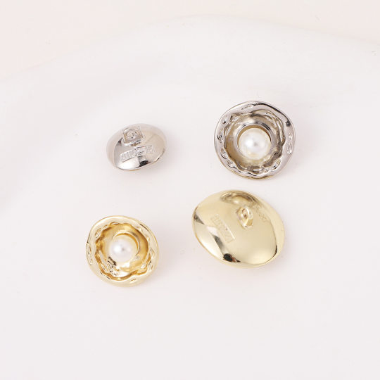 Golden Chanel style pearl button vintage sunflower round sweater coat decoration accessories wholesale