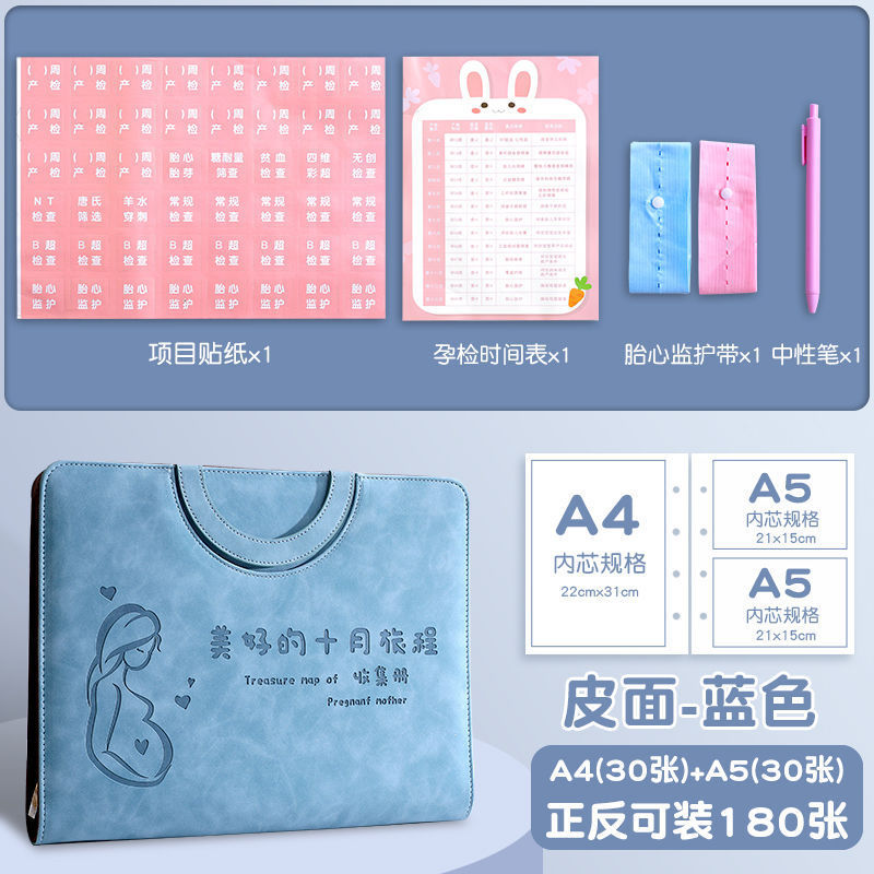 妊娠検査収納ブック、妊娠検査ファイルレポート、妊娠中の母親のB超フォルダー、出生前検査用ポータブルジッパーバッグ情報|undefined