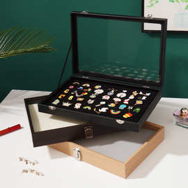 徽章收纳盒透明防尘放胸针的盒子收藏勋章吧唧首饰奖章收集展示板