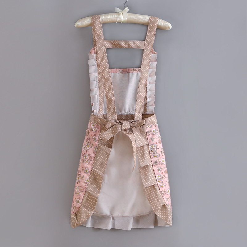 Estilo coreano verano delantal de algodón fino cocina del hogar de las mujeres anti-fouling transpirable estilo occidental lindo ropa de trabajo cocina cintura