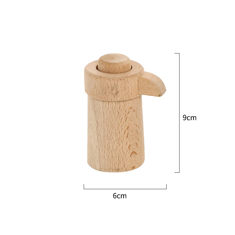 1-6 años de edad sin pintar de madera Casa de juego cocina juguetes de cocina tetera taza de té copa de vino juguetes Waldorf