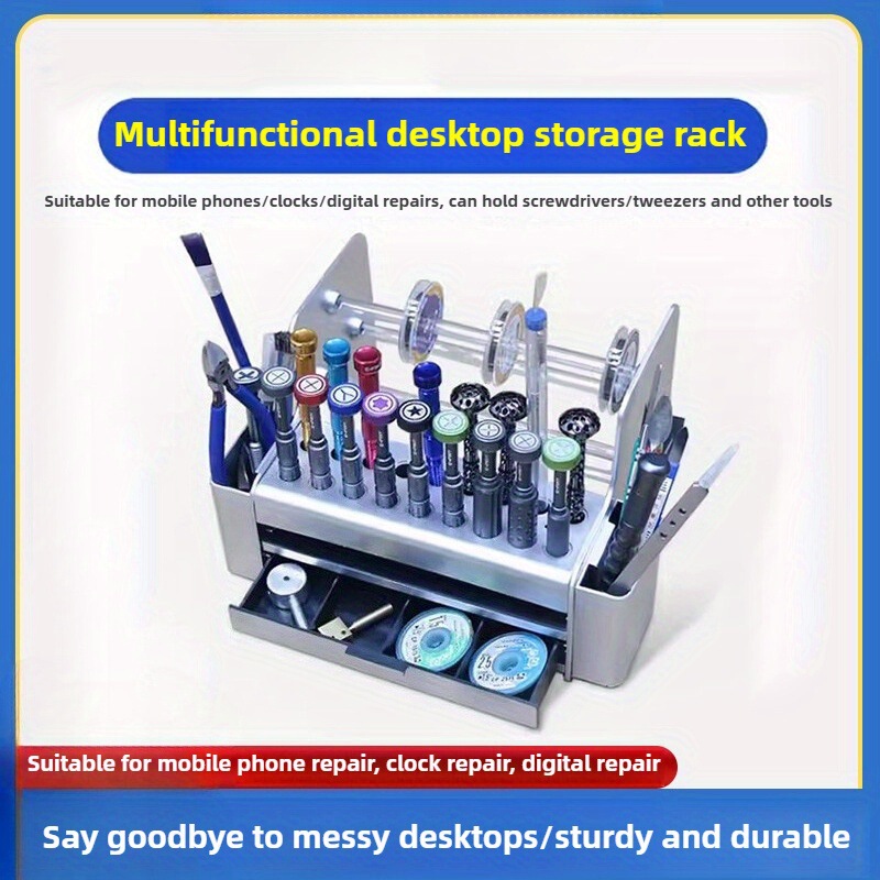 Multifunctional Repair Tool Storage Box Component Organizer Parts Box Screwdriver Storage Box Desktop Storage Shelf