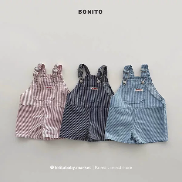 Boys' Pants Children's Summer Clothing 2026 New Trendy Striped Overalls for Girls Baby Shorts Fashion