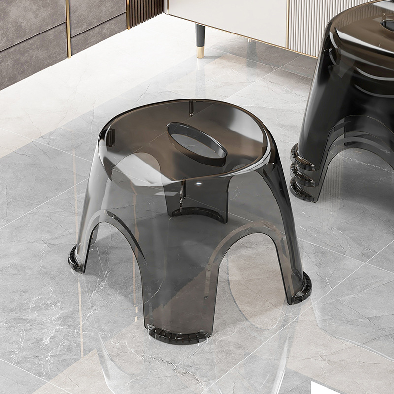 Taburete pequeño para el hogar, banco pequeño grueso y transparente, taburete cuadrado para la sala de estar, taburete para mesa de café, taburete para baño, taburete bajo para niños antideslizante
