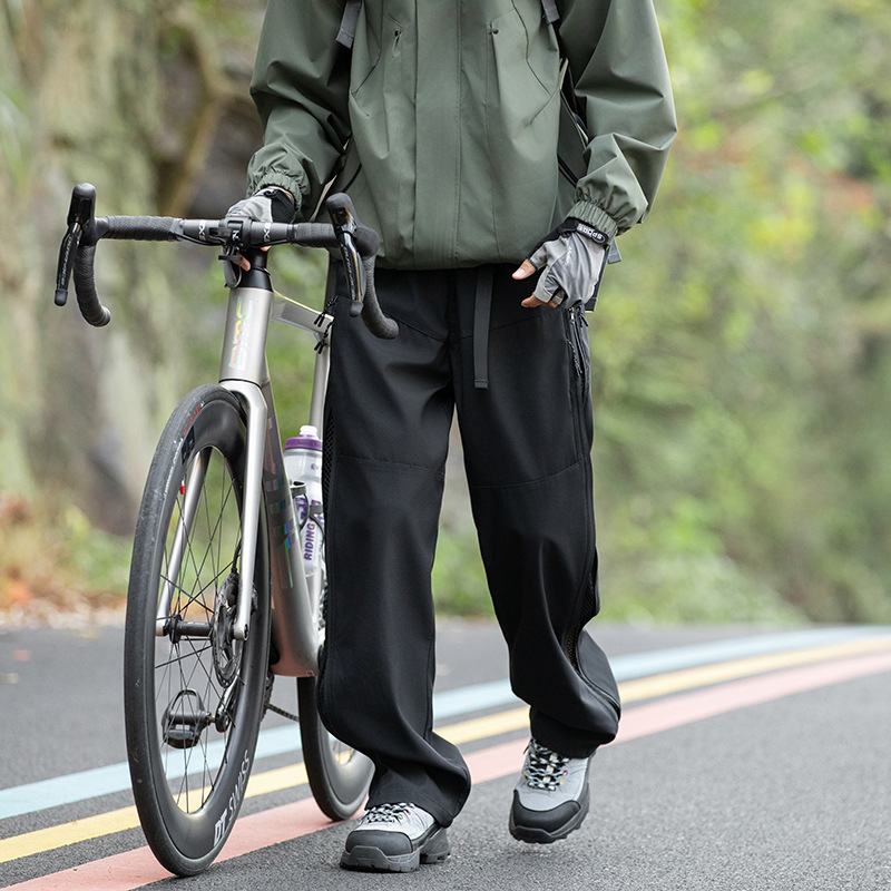 Comfy Aku Casual Softshell Pants for Men Spring Outdoor Waterproof Quick-Dry Hiking Straight Cargo Long Pants