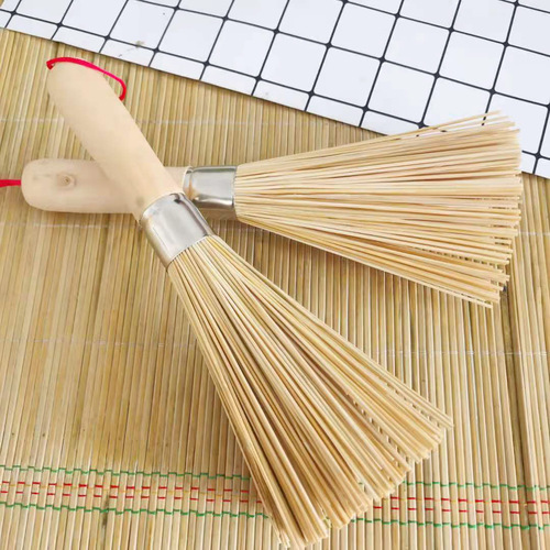Kitchen pot washing pot wooden handle bamboo brush natural pot washing brush dishwashing decontamination cleaning pot brush supplies artifact wholesale