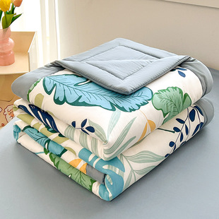 Summer Cool Quilt Washed Cotton Summer Quilt Machine Washable Single and Double Student Dormitory Air-Conditioned Quilt Printed Cool Summer Thin Quilt