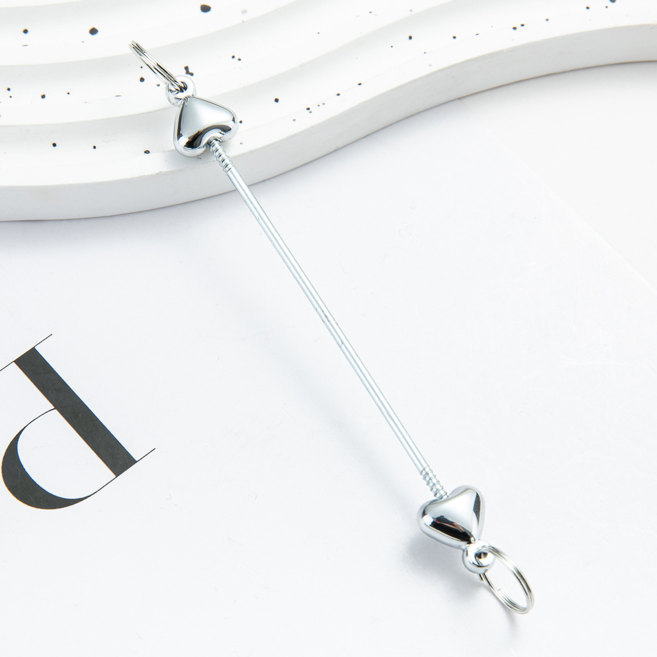 Creativo colgante de accesorios de llavero de amor con cuentas de bricolaje nuevo poste de plástico con cuentas accesorios de llavero con cuentas