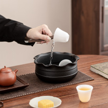 新中式大茶洗鎏金铁釉茶道功夫茶具配件水洗禅意茶杯盆小水盂笔洗