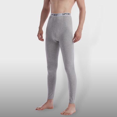 New Autumn and Winter Thin Lycra Cotton Men's Autumn Pants Youth Slim Elastic Warm Pants Pure Cotton Line Pants Leggings