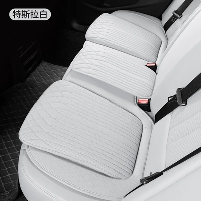 Seat cushion, seat cover: three-piece seat cover - tesla-white-rear-1-pack