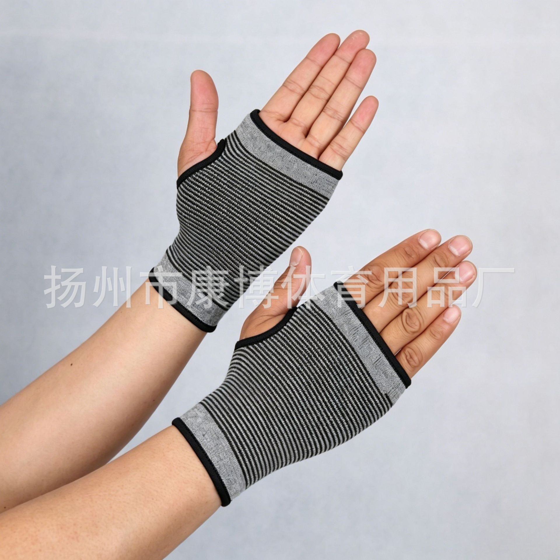 Sports Palm Protection Anti-Slip Half-Finger Knitted Breathable Gloves Hemp Gray Training Fitness Joint Protection Gear Wholesale