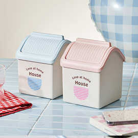 小房子桌面垃圾桶家用迷你小号可爱高颜值餐桌卧室床头书桌上纸篓