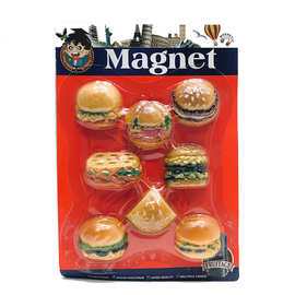 汉堡包水果冰箱贴带磁铁多种卡通造型冰箱贴家居变形装饰跨境