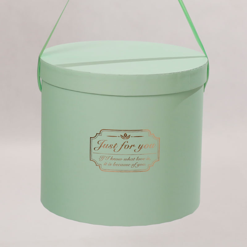 Día de San Valentín chino flor caja redonda cilindro portátil con cubo Mini cubo de la flor caja de regalo en stock