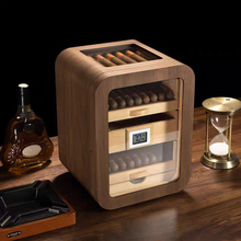 进口古巴雪茄盒雪茄保湿盒雪茄柜雪松木雪茄保湿箱时尚弧形高档