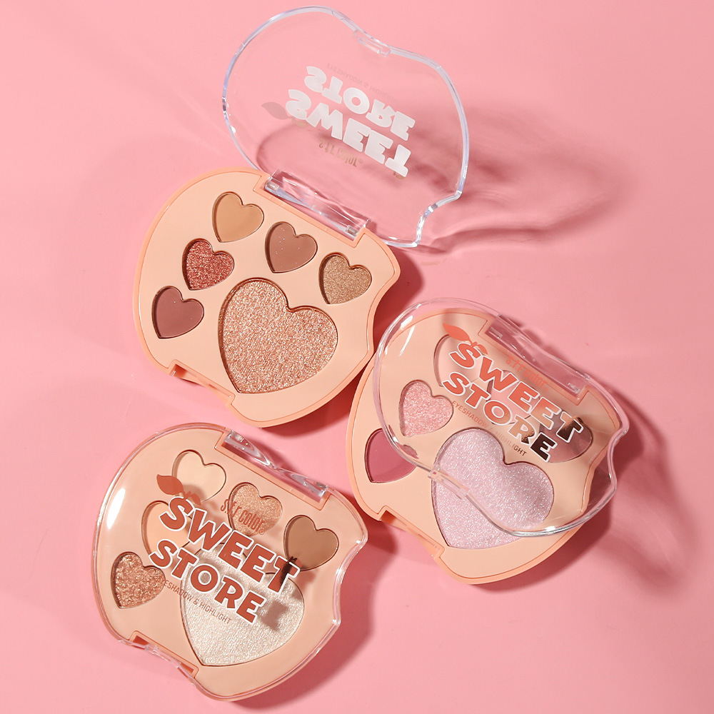 s.f.r color transfronterizo exclusivo para el desarrollo de perlas mate manzana forma de amor 6 color sombra de ojos disco maquillaje al por mayor