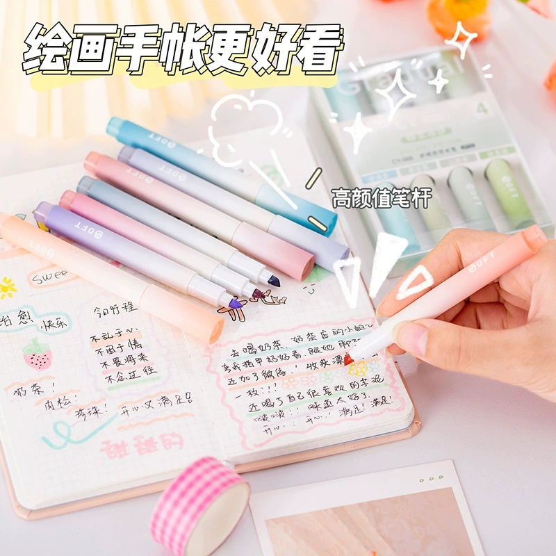 Fluorescence crayons for students, marker, gradient, eyes protection