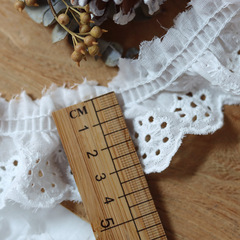 荷葉邊棉布衣服領子蕾絲花邊輔料娃衣服裝褶皺蕾絲邊領口手工diy