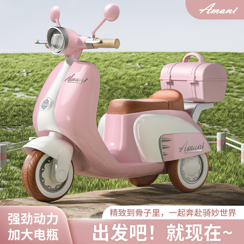 Motocicleta eléctrica para niños, triciclo recargable, coche de juguete de control remoto para bebés para hombres y mujeres, coche de batería para personas de doble accionamiento