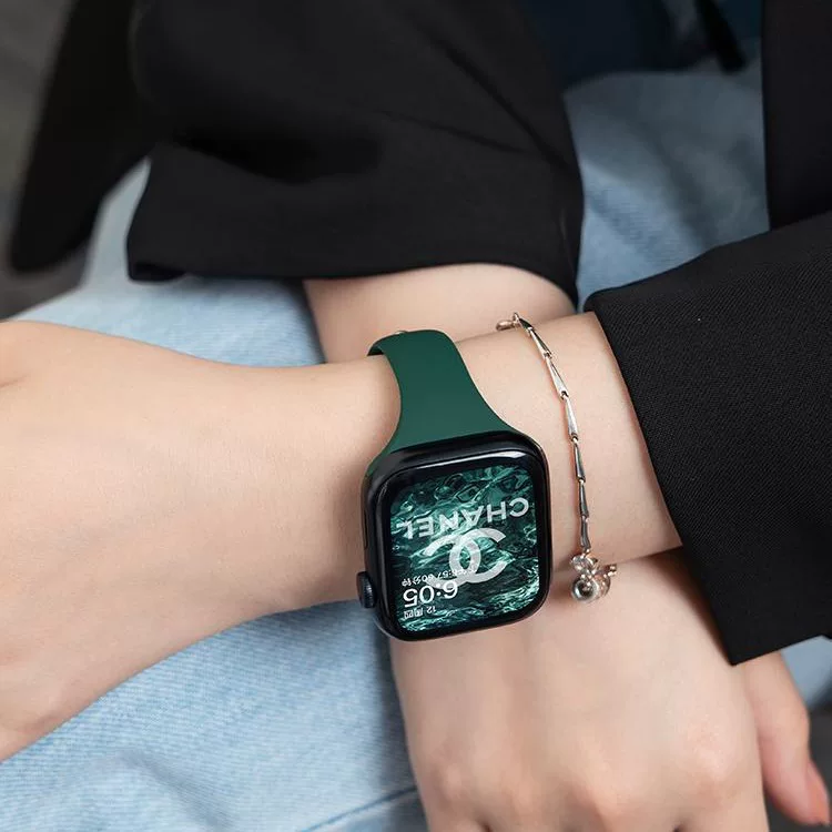 Подходит для Apple Watch 11 силиконовый ремешок iWatch10 Apple S8 watch 7 ремешок Smart SE sports 9 женский 45мм