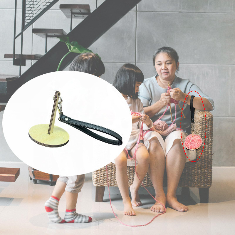 Amazon venta caliente Portable Wrist Yarn Holder portátil muñeca rejilla artesanía de madera