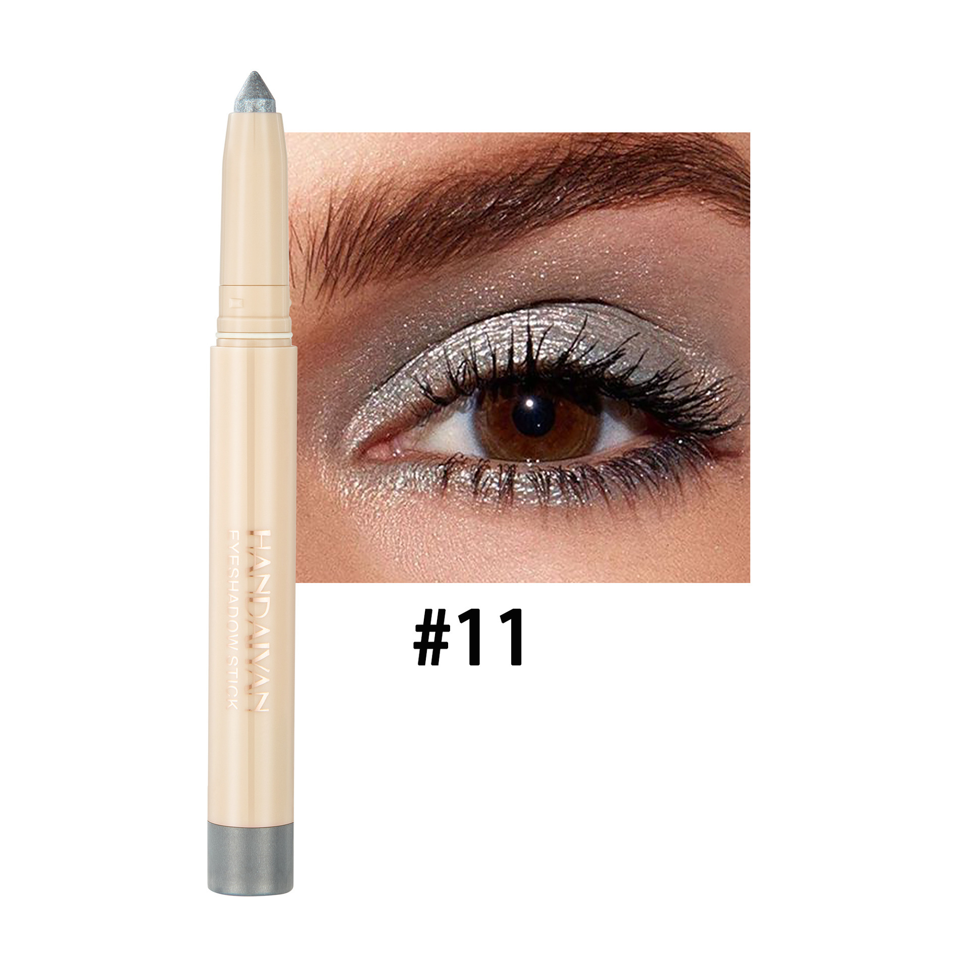 Handaiyan venta transfronteriza caliente, Han Qiang, club nocturno de maquillaje, lápiz de sombra de ojos de seda de seda de doble propósito, barra de lápiz de delineador de ojos cortable image 16