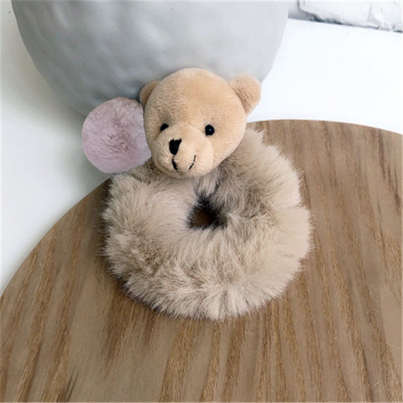 2卡其熊杏色发圈