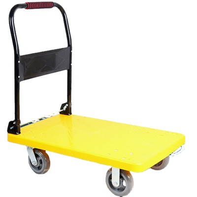 Push cart Flat car fold wheelbarrow Trolley Van trailer Up the goods The four round Portable household light