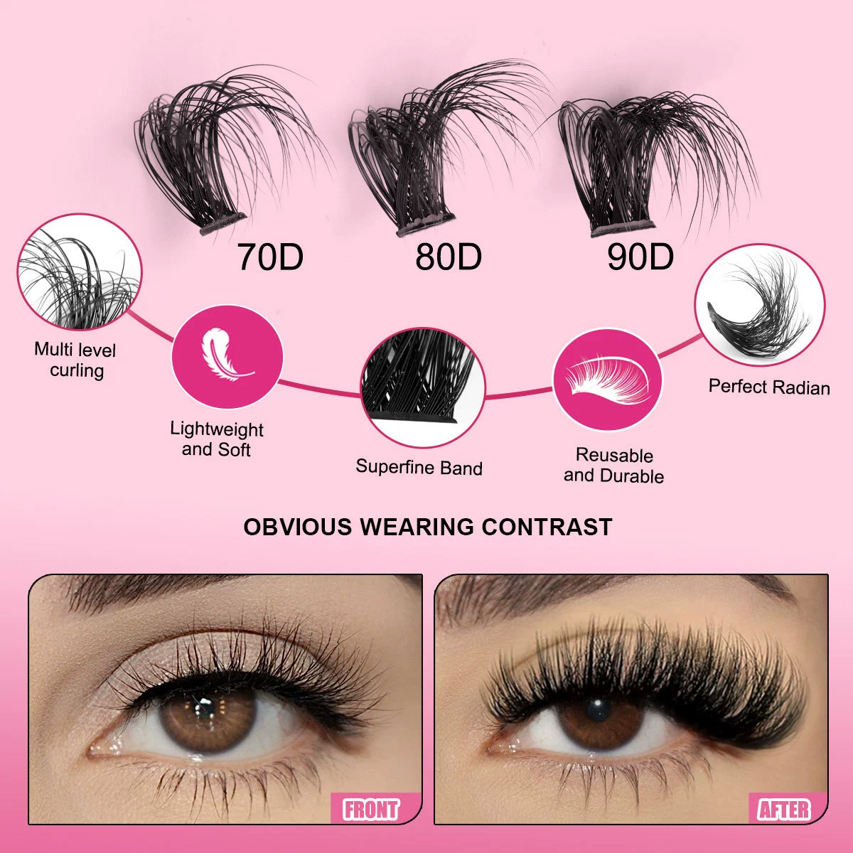 Пересекающий границы горячая модель 216-куст D одиночный кластер false eyelashes 12-18мм DIY сегментированная прививка густые ресницы