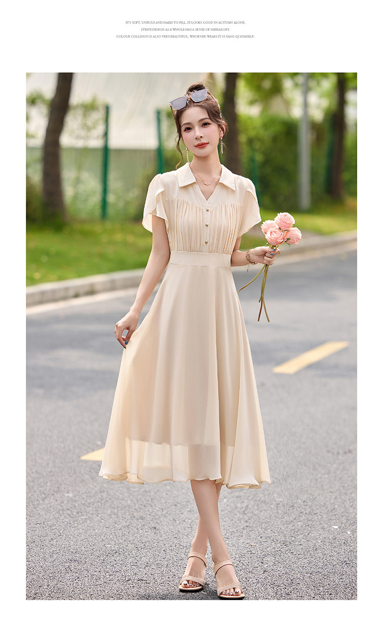 Đầm suông midi tay ngắn eo thắt dây che bụng cho nữ size lớn — màu đen, màu sắc chi tiết 16
