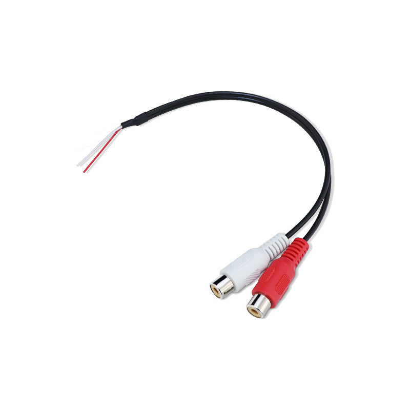 純銅車用ワイヤーハーネス ダブル赤白 RCA メス 2 ロータスヘッド リアビューライン RCA ダブルヘッド ワイヤー 1/2 オーディオ ワイヤー|undefined