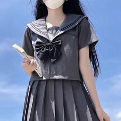 原创JK制服灰二本水手服套装日系学院风夏秋软妹班服毕业服中间服