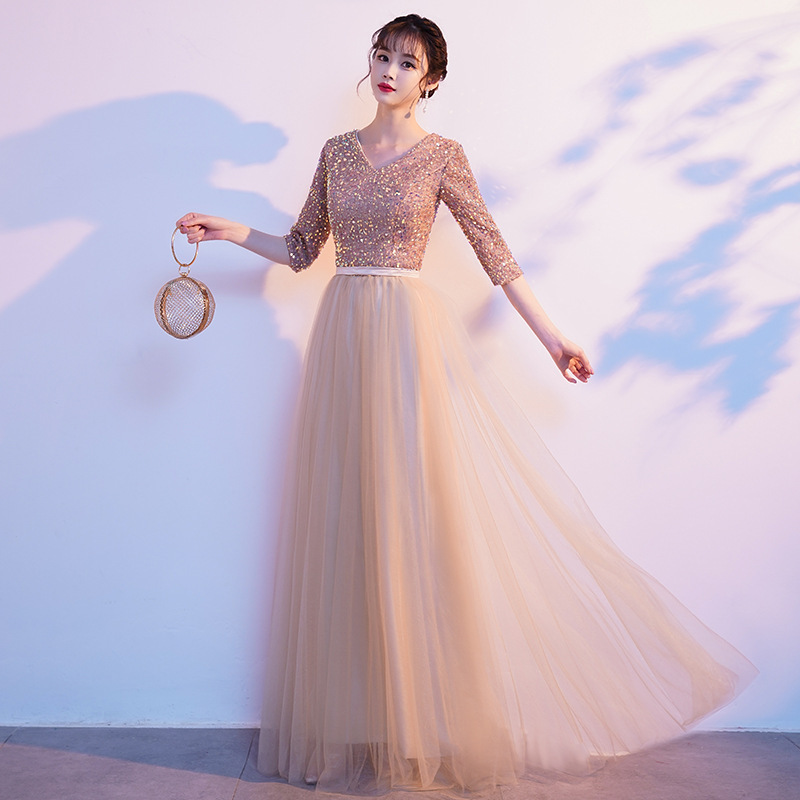 Gran coro, vestido de mujer, vestido largo, interpretación de piano, traje de director, canción roja, lentejuelas, vestido de noche de graduación image 13