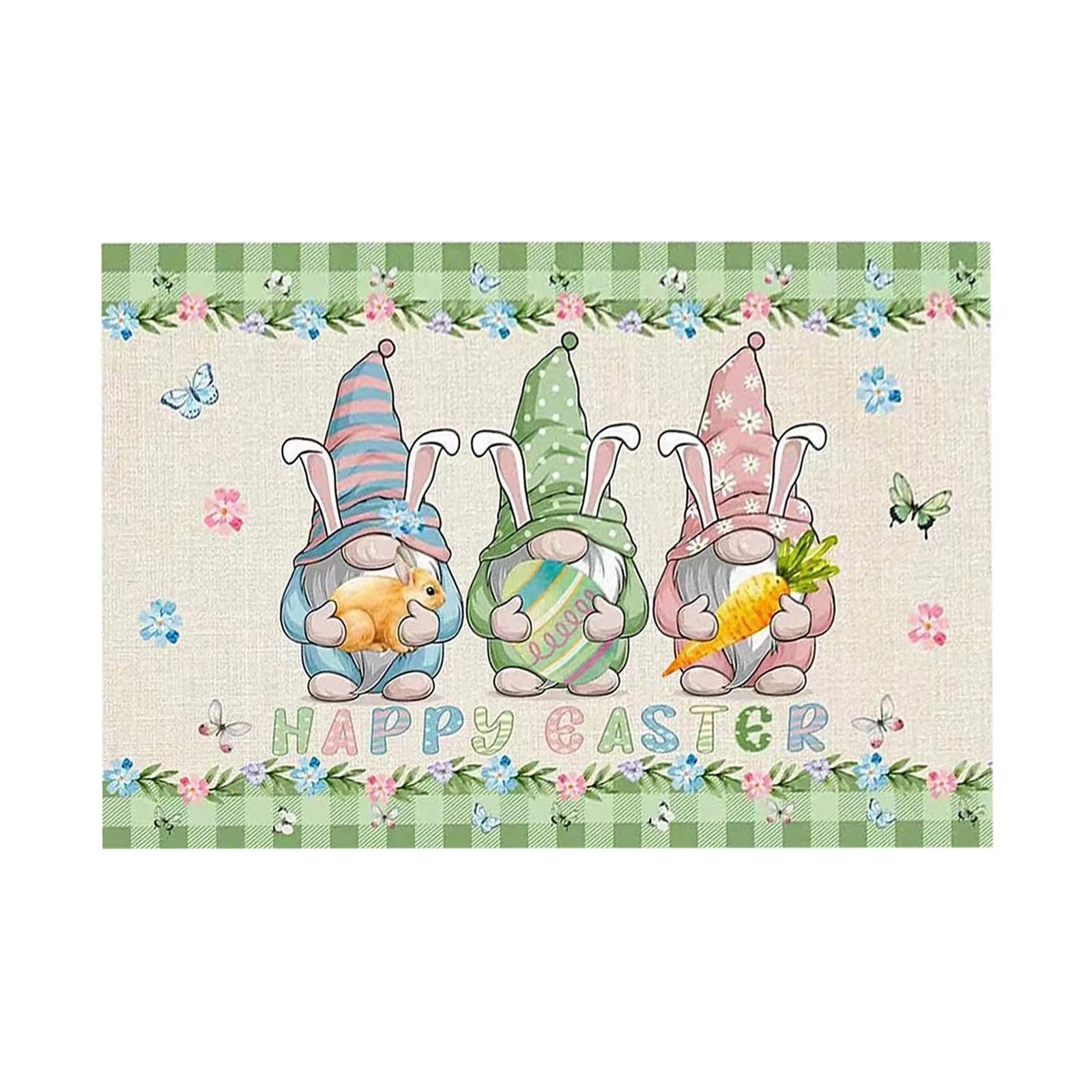 Transfronterizo de Amazon conejo de Pascua alfombra de piso decorativa Flor de camión alfombra de puerta de interior y exterior alfombra de pie de pasillo al por mayor