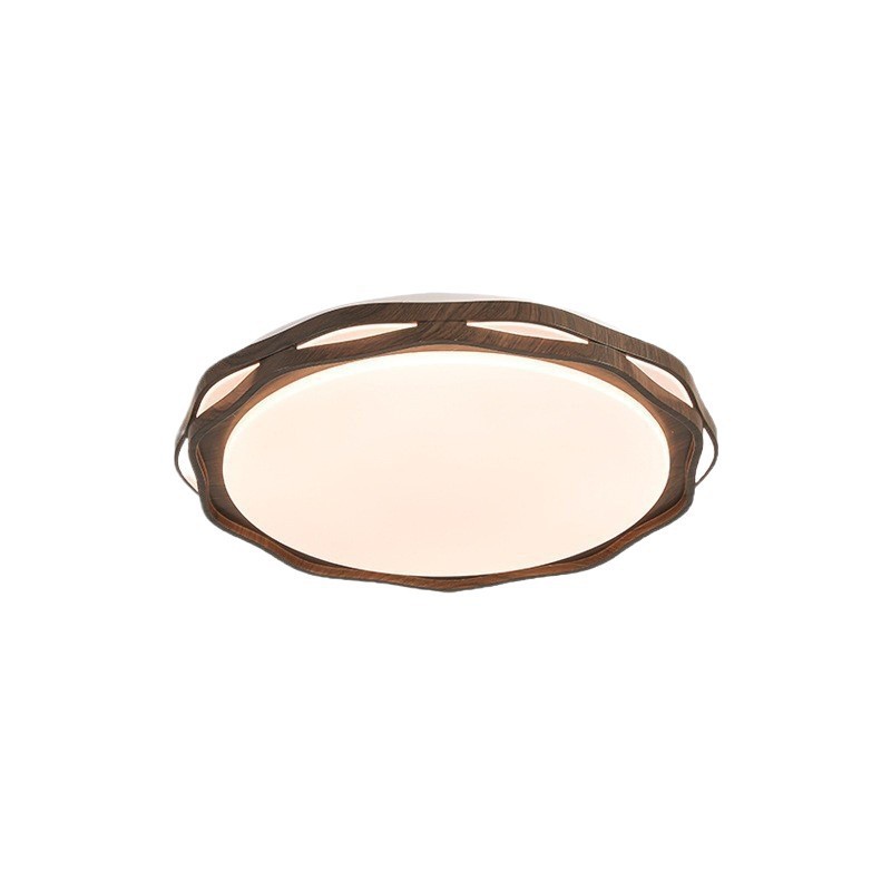 Simplificado nuevo estilo chino LED madera lámpara de techo retro Zen lámpara de sala de estar atmósfera lámpara de habitación lámpara Zhongshan